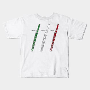 Bassoon Italian Flag Bassoonist Musician Italy Kids T-Shirt